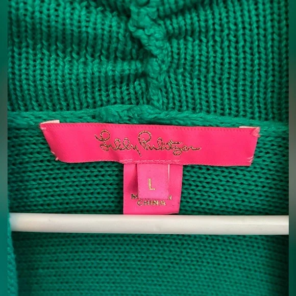 Like New Lilly Pulitzer Light Green Tatum Fringe Cardigan, Size Large - Picture 7 of 12